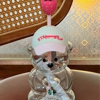 Gobelet en verre exclusif Amérique du Nord, best-seller transfrontalier, tasse à café en verre en forme d'ours, pour boissons froides, portable et facile à nettoyer