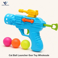 Lanceur de balles pour chat, jouet interactif, ensemble de lanceur de balles rebondissantes avec 3 balles pour l'exercice et le jeu des chats en intérieur