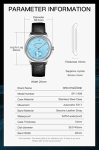 New Specht & Söhne 1908 Classic Men's <b>Watches</b> <b>Mechanical</b> <b>Watch</b> Genuine Leather Stainless Steel Business Wristwatch Waterproof - Product Image 6