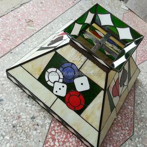 Lámpara Colgante Tiffany de 16'' con Iluminación LED, Diseño Cuadrado Pequeño, Hecha a Mano, Altura Ajustable, Lámpara de Araña de Cristal - Product Image 5