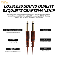 Câble audio double RCA vers double mono mâle vers mâle, deux 6,5 mm vers deux RCA pour amplificateur de puissance de mixeur DVD