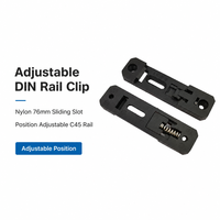 Clip de fixation en nylon pour rail DIN 76,5x20x8mm, support de montage PCB avec trou fixe et fente réglable, clip à ressort pour rail DIN 35mm C45