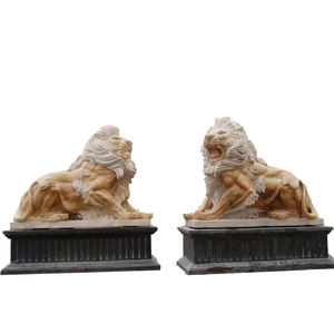 Decoração personalizada do jardim leão estátua interior estátua decorativa mármore branco chinês <span class=keywords><strong>Fu</strong></span> cães estátuas pedra Foo <span class=keywords><strong>Dog</strong></span> para exterior - Product Image 3
