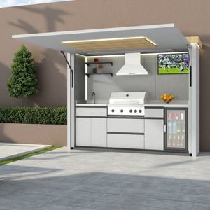 Cuisine extérieure fermée avec armoires modulaires et barbecue, armoires de cuisine extérieure - Product Image 3