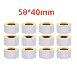 <span class=keywords><strong>Papel</strong></span> de Respaldo de Vidrio Amarillo Ecológico Sensible al Calor de Alta Calidad 58*40, Etiqueta Adhesiva Térmica para Impresión de Códigos de Barras - Product Image 6
