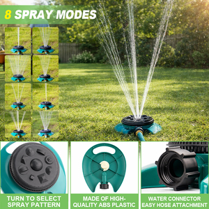 <span class=keywords><strong>Aspersor</strong></span> <span class=keywords><strong>de</strong></span> Jardín SUNSHINE <span class=keywords><strong>de</strong></span> 8 Patrones con Torreta <span class=keywords><strong>de</strong></span> ABS, Base Estable y Gancho <span class=keywords><strong>de</strong></span> Almacenamiento para Riego <span class=keywords><strong>de</strong></span> Césped y Huertos - Product Image 3
