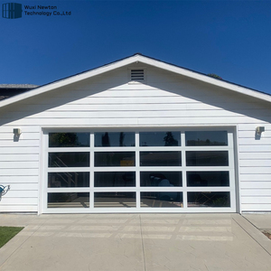 <span class=keywords><strong>Porte</strong></span> de garage électrique commerciale de luxe 16x7 16x8 haute performance, cadre en aluminium sans cadre, verre trempé - Product Image 2