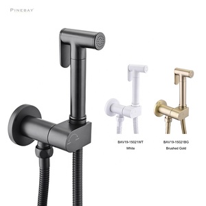 PINEBAY Modern Bathroom Brass Custom Color Handheld Douche <strong>Spray</strong> Shower WC <strong>Easy</strong> Control <strong>Bidet</strong> Sprayer Set Woman Toilet Shattaf - Product Image 1