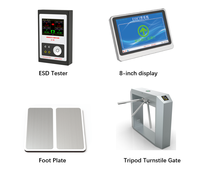 Torniquete Trípode Automático de Acero Inoxidable ESD con Monitoreo de Resistencia en Tiempo Real, Detección de Movimiento, Reinicio, Logotipo Personalizado y Alarma