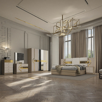 Ensemble de lit King Size en bois au design moderne, pas cher, en gros, double, Queen, MDF, ensembles complets pour la chambre à coucher, meubles de rangement pour appartement