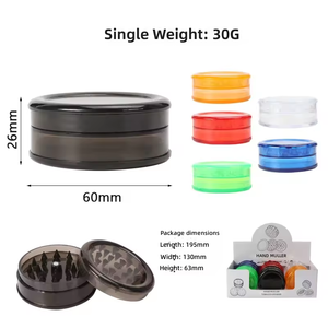 Wholesale 55mm 60mm 63mm <b>Plastic</b> Biodegradable Round Popular Herb <b>Grinder</b> 3-Part Manual Handheld Tool - Product Image 4