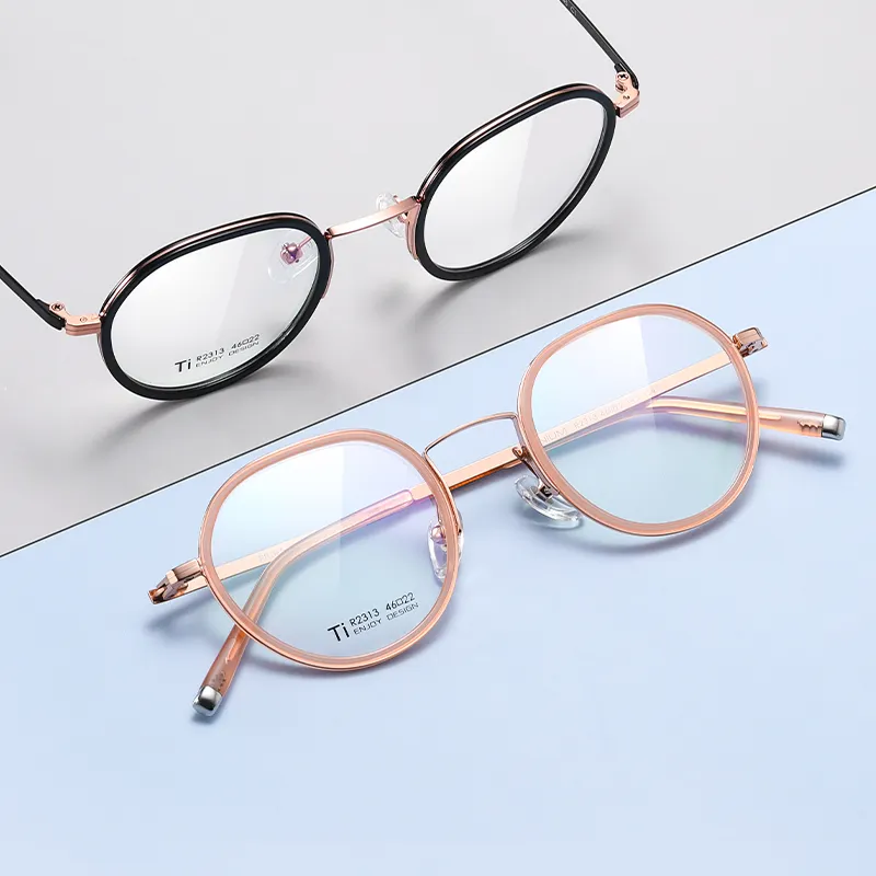 Brillen gestelle Großhandel Vintage optische Brillen weibliche Rahmen Brillen hochwertige Metall Titan Brillen Rahmen Frauen