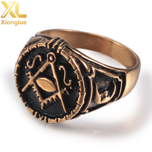 Bague d'insigne maçonnique en acier inoxydable 316 avec zircon, bijoux unisexes pour mariage, anniversaire, fête - Product Image 3
