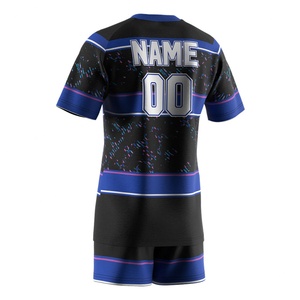 Impression de logo personnalisé, maillot de rugby en sublimation pour équipe d'entraînement, tout nouveau maillot de rugby néo-zélandais, ensemble de t-shirts et de pantalons de jogging pour hommes - Product Image 2