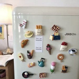 Hot Sale Modern Medium 3D Metal Resin Magnetic Refrigerator <b>Sticker</b> Kitchen Food Fridge Magnets Promotional Product - Product Image 5