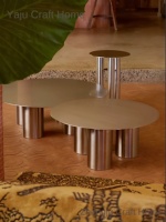 Table basse minimaliste italienne Pass Win, design modulaire en acier inoxydable, style Bauhaus simple, inspirée des designers, luxe léger
