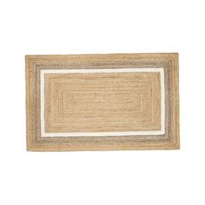 Tapis de porte en jute avec la phrase « Bonjour » en français, tapis d'entrée en fibres naturelles pour une décoration chic et un style parisien - Product Image 1