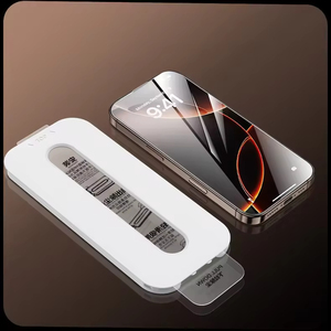 ฟิล์มกระจกนิรภัยแบบใสไร้ขอบดำ ป้องกันฝุ่น สำหรับ iPhone17 iPhone16 Pro Max ป้องกันหน้าจอเต็มรูปแบบ F - Product Image 6