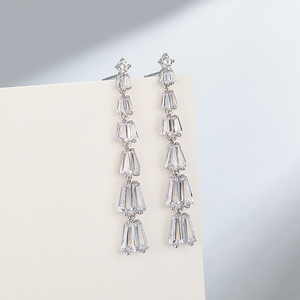 925 Sterling Silver Fine Stud Bông Tai Lê Cắt Cubic Zirconia Thanh Lịch Sang Trọng Mặc Hàng Ngày Cho Phụ Nữ Wedding Party Shiny Thời Trang - Product Image 3