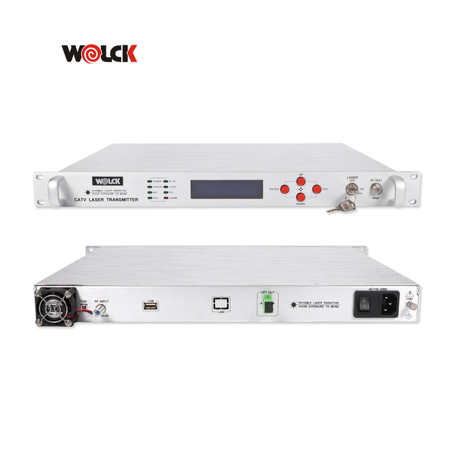 Wolck 1550nm Fiber Optical Transmitter 1U Rackmount CATV Transmitter DFB Laser RF to Fiber for HFC FTTH Network 2-10dBm Output