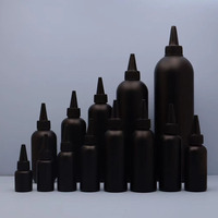 Bouteilles vides rondes noires à embout pointu 60ml 100ml 150ml 200ml 250ml 350ml 500ml en PEHD pour distribution de liquides en laboratoire
