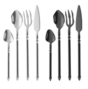 DFU0120  Vente en gros d'ensembles de vaisselle de fête de mariage au design unique, ensembles de couverts en acier inoxydable doré de luxe - Product Image 2