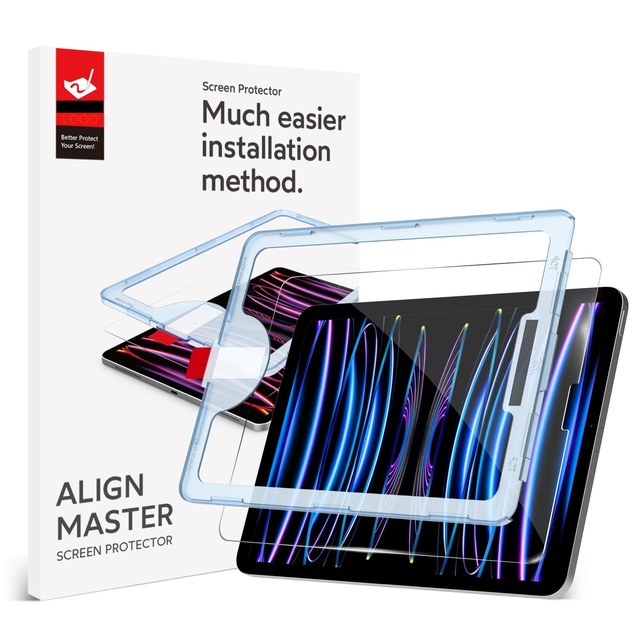 Clear Anti-Scratch 3D Tempered Glass Screen Protector EZ Kit Tool Compatible with iPad 9th/8th/7th 10.2 11 13 Inch