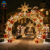 Riesiger Outdoor-Weihnachtsbogen mit Seidenlaternen-Set, Handgefertigte Festliche Feiertagsdekoration für Parks und Einkaufszentren