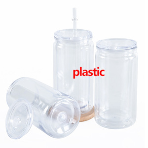 Hoa Kỳ Cổ 16Oz Acrylic Double-Tường Thăng Hoa Cốc Cốc Không Thể Phá Vỡ Nhựa Bia Kính Trong Suốt PP Nắp Rơm OEM Đảng - Product Image 5