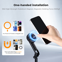 Treppiede per Telefono K&F Concept 72" 3-in-1 con Clip e Bastone Selfie Magnetico con Telecomando, Supporto Automatico per Telefono con Vite da 1/4" e Accessori