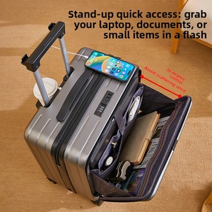 <span class=keywords><strong>Valise</strong></span> <span class=keywords><strong>cabine</strong></span> 18 pouces avec ouverture frontale, sac de voyage pour femmes et hommes, roulettes universelles, petite <span class=keywords><strong>valise</strong></span> à code - Product Image 2