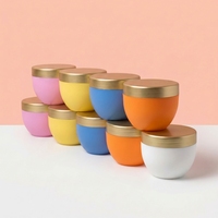 Pots en PP mat de 250 ml avec couvercles dorés, contenants en plastique vides à large ouverture pour gommage corporel, masque capillaire et masque facial à la boue