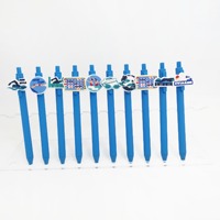 Stylo bille en PVC souple à thème aquatique Kawaii avec logo personnalisé, stylo promotionnel fantaisie OEM, MOQ 100 pièces