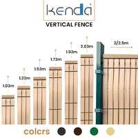 Lattes de clôture verticales en PVC imitation bois Kenda Brown 4,9 cm pour clôture grillagée, résistantes au vent et aux UV, pour maisons résidentielles