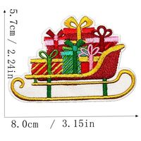 Patchs de Noël à crochets et boucles, amusants et mignons, brodés, anti-coupure, en nylon, pour vêtements, chapeaux, sacs à dos, etc. à coudre