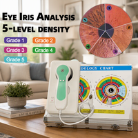 Kit complet de caméra d'iridologie USB, avec base de support, câble USB, objectif, CD logiciel, prise en charge de la capture et de l'impression d'un rapport d'analyse, analyse corporelle