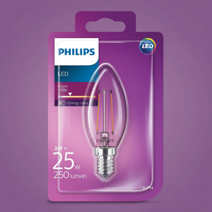Para Philips LEDClassic 25W Spotlight B35 E14 WW CL ND 1BC/4 Iluminación con cuerpo de vidrio de 40W para iluminación de 40W - Product Image 1
