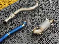 Tuyaux d'échappement Catback CGW Aggressive Sound Downpipe en titane bleu brûlé avec commande de soupape OEM pour Honda Type R FL5