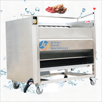 Machine industrielle de lavage et de pelage des légumes-racines en acier inoxydable, brosse à rouleaux, pomme de terre, taro, carotte, radis, gingembre