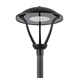 Lampadaire de jardin en métal d'extérieur, LED blanc chaud, abat-jour en verre, IP66, AC 220V, 2700K, détecteur de mouvement, garantie 10 ans, alimenté par énergie solaire - Product Image 3