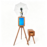 Photomaton à double écran en bois de 18,5 pouces pour iPad DSLR, location pour mariage et fête