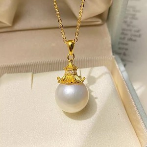 ฐานจี้แบบ DIY หรูหรา สำหรับไข่มุกทรงกลมขนาด 11-13 มม. เงินแท้ S925 & ไข่มุก รุ่น 31397D อุปกรณ์จี้แบบเปล่า - Product Image 2