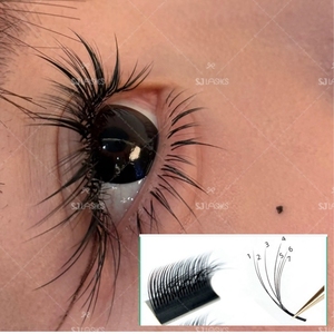 Efecto <span class=keywords><strong>3D</strong></span> Extensiones de Pestañas Fluffy Camellia Easy Fanning Lashes Manhua Lashes - Product Image 2
