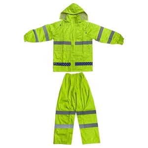 Traje Impermeable de Alta Visibilidad para Motocicleta, Chaqueta y Pantalones para Hombre, Oxford Reflectante, para Senderismo, Trabajo y Motociclismo - Product Image 4