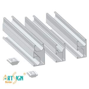 Rail de montage solaire en <span class=keywords><strong>profilé</strong></span> aluminium anodisé, fabrication directe ART SIGN, taille personnalisée, compatible avec les pinces et les crochets de toit - Product Image 2
