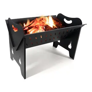 थोक आउटडोर धातु हीटिंग लकड़ी जलती आसान स्थापित पोर्टेबल गार्डन कैम्पिंग BBQ ग्रिल Firepit