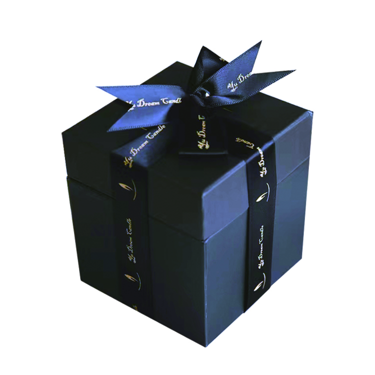 high end luxury empty embossed gold 8 oz dividers cardboard candle gift boxes with window