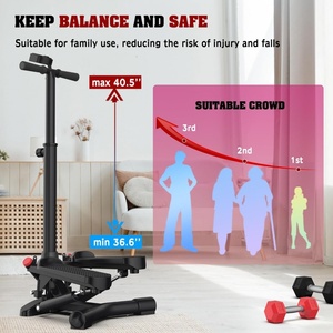 Appareil de cardio-training complet pour le corps, pédales antidérapantes, capacité maximale de 330 lb, <span class=keywords><strong>mini</strong></span>-<span class=keywords><strong>stepper</strong></span> <span class=keywords><strong>avec</strong></span> barre de <span class=keywords><strong>guidon</strong></span> et bandes de résistance - Product Image 5
