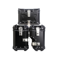 Boîtes latérales 38 L + boîte de queue 45l 3 pièces ensemble moto sacoche boîte de moto en aluminium pour le stockage