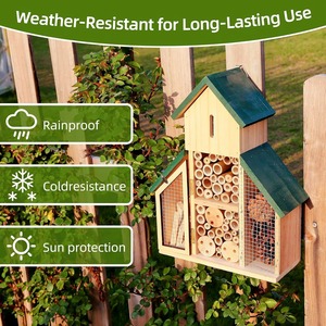 Casa <span class=keywords><strong>de</strong></span> Abejas Colgante <span class=keywords><strong>de</strong></span> Madera para Decoración <span class=keywords><strong>de</strong></span> Jardín, Hotel para Insectos, para <span class=keywords><strong>Mariposas</strong></span> y Mariquitas, <span class=keywords><strong>Refugio</strong></span> <span class=keywords><strong>de</strong></span> Bambú para Mascotas - Product Image 5